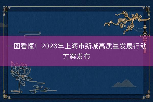 一图看懂！2026年上海市新城高质量发展行动方案发布