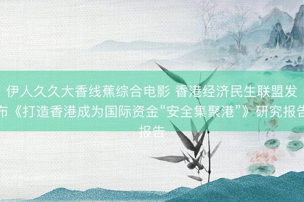 伊人久久大香线蕉综合电影 香港经济民生联盟发布《打造香港成为国际资金“安全集聚港”》研究报告