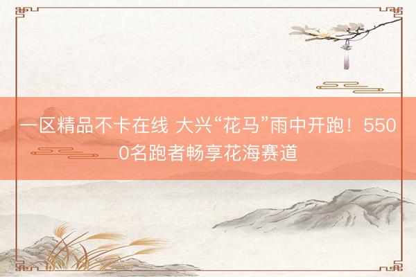 一区精品不卡在线 大兴“花马”雨中开跑！5500名跑者畅享花海赛道