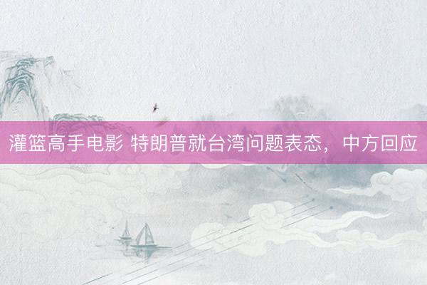 灌篮高手电影 特朗普就台湾问题表态,中方回应