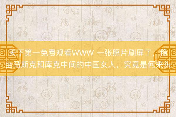 天下第一免费观看WWW 一张照片刷屏了，稳坐马斯克和库克中间的中国女人，究竟是何来头