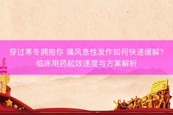 穿过寒冬拥抱你 痛风急性发作如何快速缓解？临床用药起效速度与方案解析