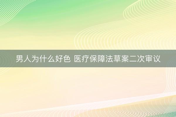 男人为什么好色 医疗保障法草案二次审议