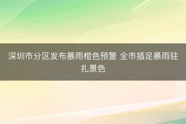 深圳市分区发布暴雨橙色预警 全市插足暴雨驻扎景色